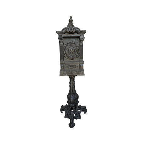 Caixa de Correio Brasão em Ferro Fundido com Pé 130x36x12 cm
